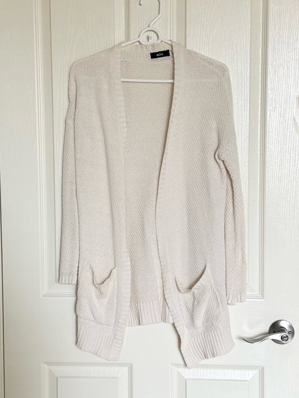 BDG: Open-Front Cream Knit Cardigan - Size XS